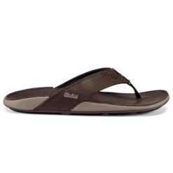 OluKai Men's Nui Leather Flip Flop Sandal