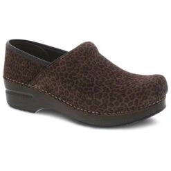 Dansko Women's Professional Mini Leopard Suede Leather Clog
