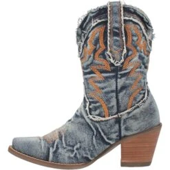 Dingo Women's Y'All Need Dolly Denim Leather Western Boot -Winter Equip Store DI950 Blue 3