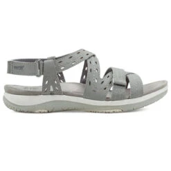 Earth Inc. Women's Sass Round Toe Strappy Casual Sandal -Winter Equip Store ETSASS3 Mediumgrey