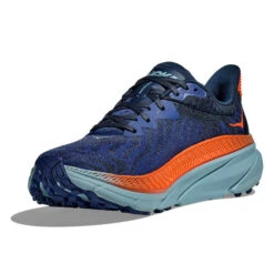 HOKA ONE ONE Men's Challenger 7 Trail Running Shoe -Winter Equip Store HokaOneOne 1134497BBSBL BellwetherBlueStoneBlue 4frontangleside