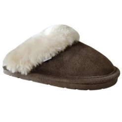RJ's Fuzzies Women's KTP Logo Sheepskin Lined Scuff Slipper