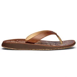 OluKai Women's Paniolo Leather Flip Flop Sandal