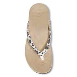 Vionic Women's Dillon Toe Post Sandal -Winter Equip Store Vionic Dillion White Leopard Snake Top